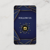 Carte De Visite Cuir noir-or médias sociaux QR Code (Dos)