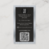 Carte De Visite cuir noir plombier et métal argenté (Dos)