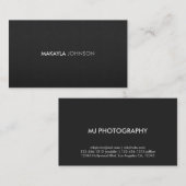 Carte De Visite Cuir noir professionnel moderne et minimal (Devant / Derrière)