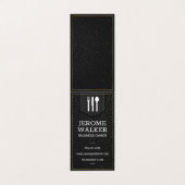 Carte De Visite Cuir noir | Sangle pointillé (Extérieur déplié)