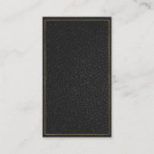 Carte De Visite Cuir noir | Sangle pointillé (Dos)