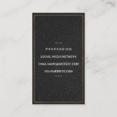 Carte De Visite Cuir noir | Sangle pointillé (Dos)