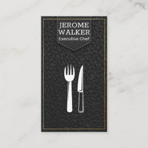 Carte De Visite Cuir noir Sangle pointillé