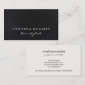 Carte De Visite Cuir noir simple (Devant / Derrière)