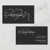 Carte De Visite Cuir noir texturisé (Devant / Derrière)