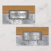 Carte De Visite Cuir pointu | Outils matériels métalliques (Devant / Derrière)