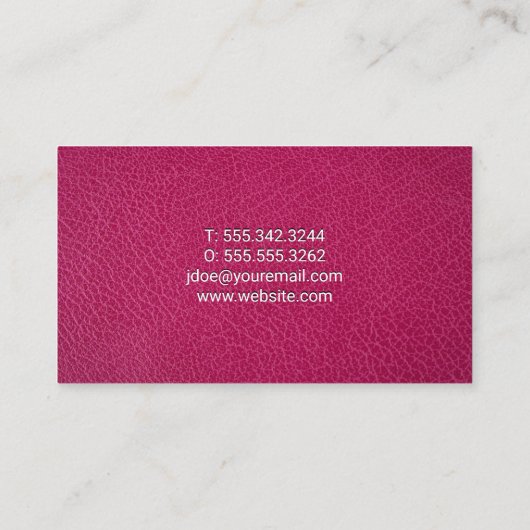 Carte De Visite Cuir rose (Dos)