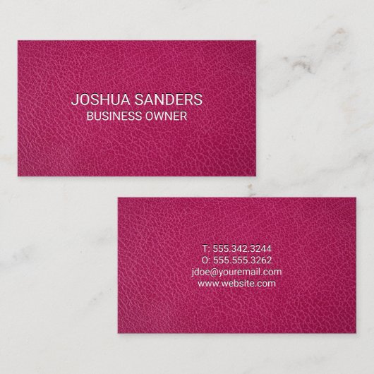 Carte De Visite Cuir rose (Devant / Derrière)