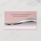 Carte De Visite Cuir rose | Arrière - plan métallique rose (Dos)