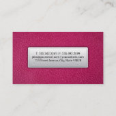 Carte De Visite Cuir rose | Bannière en cuir pointillé (Dos)