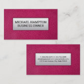 Carte De Visite Cuir rose | Bannière en cuir pointillé (Devant / Derrière)
