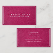 Carte De Visite Cuir rose chaud | Bordure (Devant / Derrière)