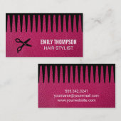 Carte De Visite Cuir rose | Comb | Cheveux (Devant / Derrière)