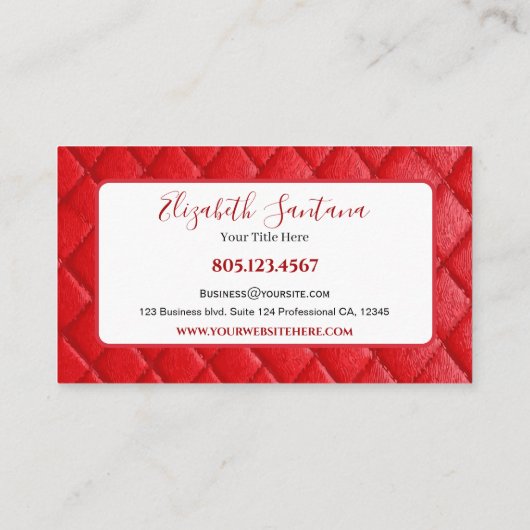 Carte De Visite Cuir rouge (Dos)