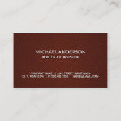 Carte De Visite Cuir rouge | Immeubles (Dos)