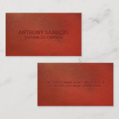 Carte De Visite Cuir rouge | Lettres d'expédition (Devant / Derrière)