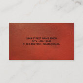Carte De Visite Cuir rouge lisse | Lettres d'expédition (Dos)