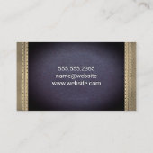 Carte De Visite Cuir Sepia Violet Double Trait (Dos)