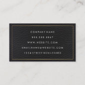 Carte De Visite Cuir synthétique à bordure dorée Monogramme (Dos)
