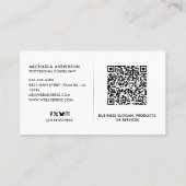 Carte De Visite Cuir Synthétique Professionnel QR Code & Médias So (Dos)