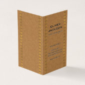 Carte De Visite Cuir Tan Double Trait (Extérieur)