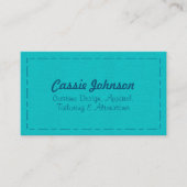 Carte De Visite Cuir Turquoise Moderne Faux (Devant)
