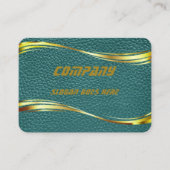 Carte De Visite cuir vert et or moderne (Devant)