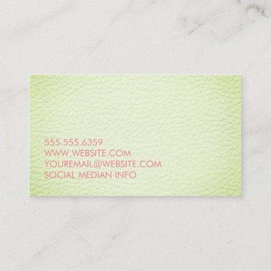 Carte De Visite Cuir vert Faux (Dos)