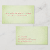 Carte De Visite Cuir vert Faux (Devant / Derrière)