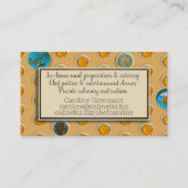 Carte De Visite Cuisine à base d'herbes épices chef cuisinier gast (Dos)