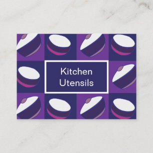Carte De Visite Cuisine à bol à Cuisine bleu violet