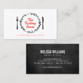 Carte De Visite Cuisine à la fourche et au couteau, Chef, Restaura (Devant / Derrière)