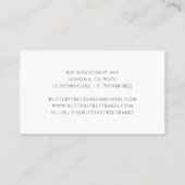 Carte De Visite Cuisine à l'aquarelle Baker Chef pâtisserie (Dos)