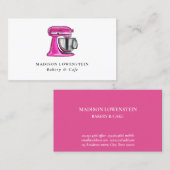 Carte De Visite Cuisine au Whiskeur Rose Chef pâtissier Moderne (Devant / Derrière)