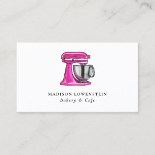 Carte De Visite Cuisine au Whiskeur Rose Chef pâtissier Moderne