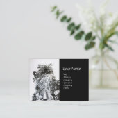 Carte De Visite CUISINE AVEC ROSES, noir et blanc (Debout devant)