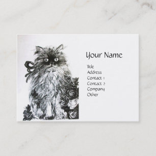 Carte De Visite CUISINE AVEC ROSES, noir et blanc
