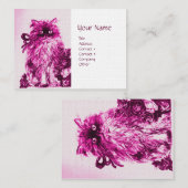Carte De Visite CUISINE AVEC ROSES, Papier rose Fuchsia (Devant / Derrière)
