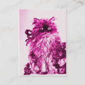 Carte De Visite CUISINE AVEC ROSES, Papier rose Fuchsia (Dos)