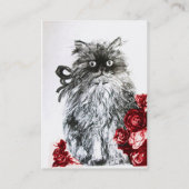 Carte De Visite CUISINE AVEC ROSES, Rouge Noir Blanc (Dos)