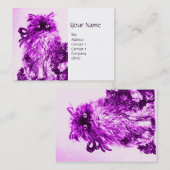 Carte De Visite CUISINE AVEC ROSES, Violet violet et blanc (Devant / Derrière)