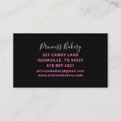 Carte De Visite Cuisine Baker Pink Parties scintillant Gingerbread (Dos)