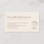 Carte De Visite Cuisine beige Blush Ustensile de thé Bowler (Dos)