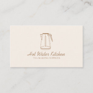 Carte De Visite Cuisine beige Blush Ustensile de thé Bowler