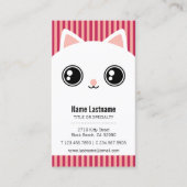 Carte De Visite Cuisine Blanc Kitty Chat Sitter Animal (Devant)