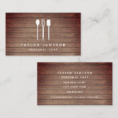 Carte De Visite Cuisine blanche Chef traiteur noir (Devant / Derrière)