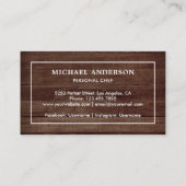 Carte De Visite Cuisine blanche rustique en bois Cuisine fine Chef (Dos)