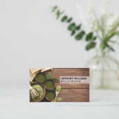 Carte De Visite Cuisine | Chef | Bois | Ustensiles (Debout devant)