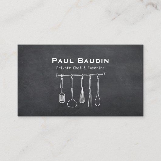 Carte De Visite Cuisine Chef Cuisine Ustensiles (Devant)