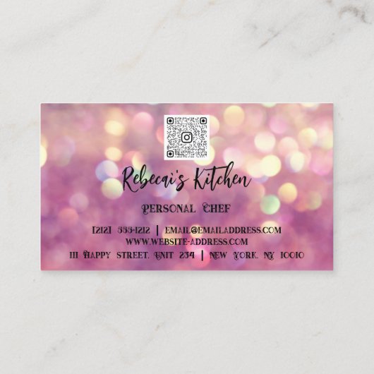 Carte De Visite Cuisine Chef Restaurant Restauration Logo QR Code  (Dos)